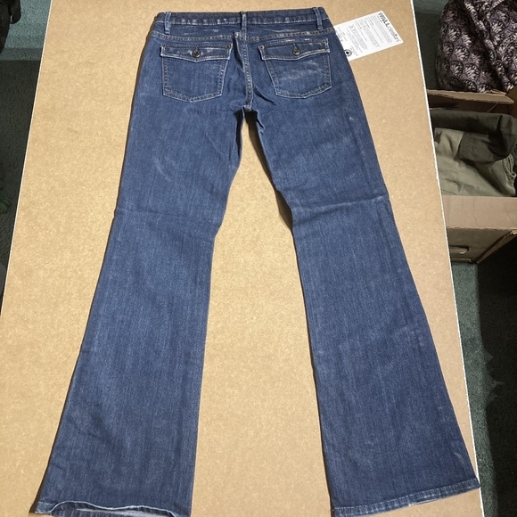 Banana Republic Premium Blue Denim Jeans Flare Leg Bootcut Women's Size 6R EUC - Picture 2 of 6